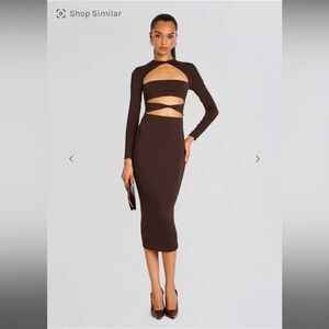 Seroya long sleeve brown sexy bodycon dress